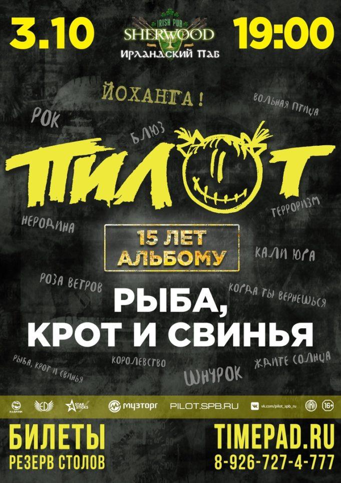 3 октября – Пилот в SHERWOOD PUB (Мытищи)
